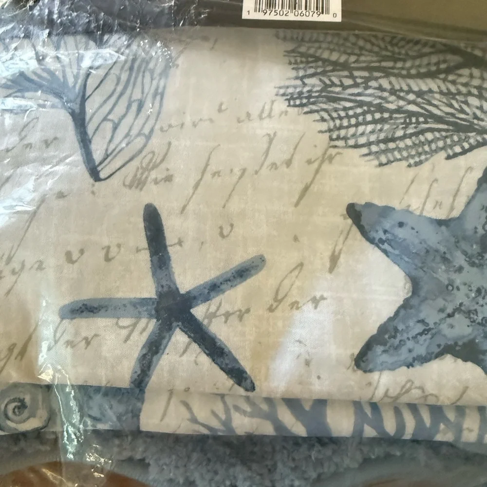 Mainstays Blue Coastal Shower Set
